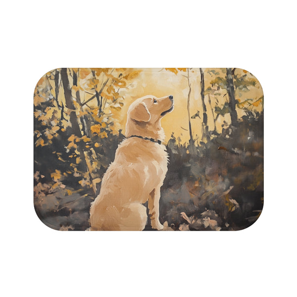 "Golden Retriever Paradise Bath Mat"