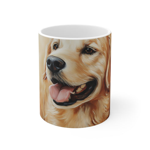 "Golden Retriever Pup Mug: Fetching Beauty"