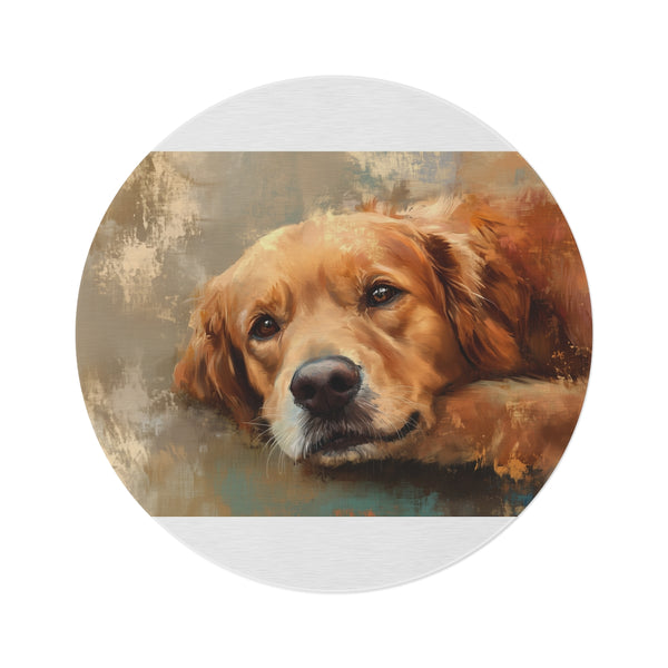 Golden Retriever Round Rug Masterpiece
