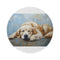 "Golden Retriever Round Rug: Perfect Pup Painting"