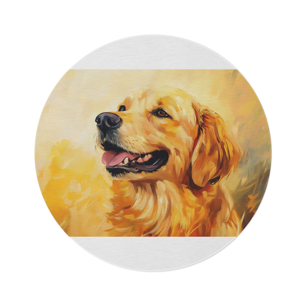 "Golden Retriever Round Rug"