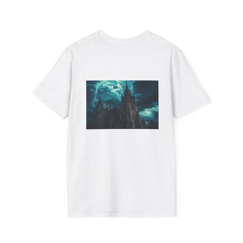 Gothic Cathedral Thunderstorm Art Tee