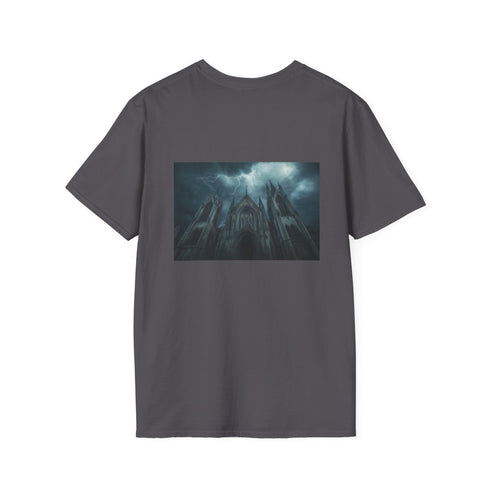 Gothic Cathedral Thunderstorm T-Shirt Design