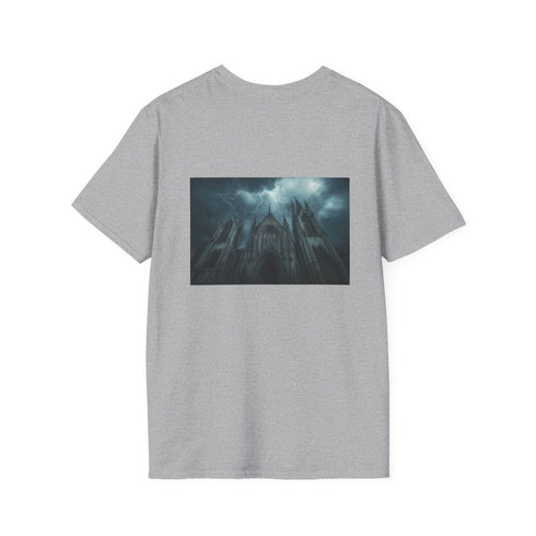 Gothic Cathedral Thunderstorm T-Shirt Design