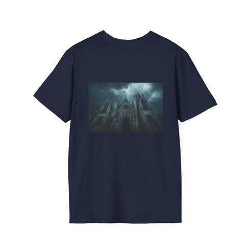 Gothic Cathedral Thunderstorm T-Shirt Design