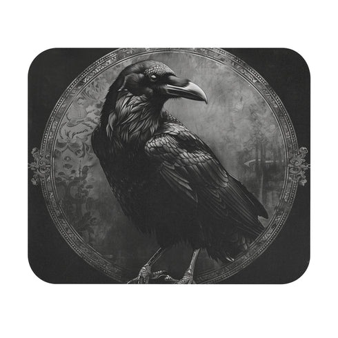 Gothic Raven Mouse Pad Dark Elegance for Your Desk