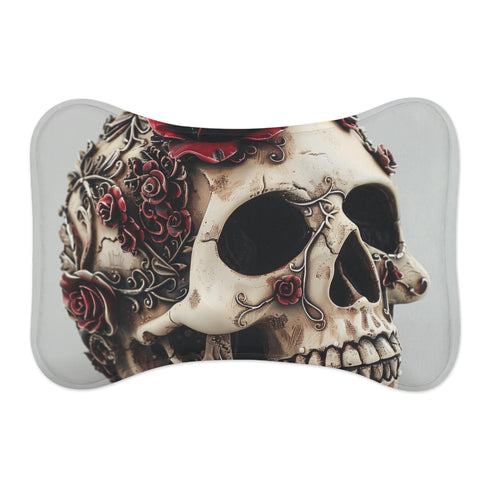 "Gothic Skull Rose Pet Mat"