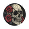 "Gothic Skull & Rose Round Rug"