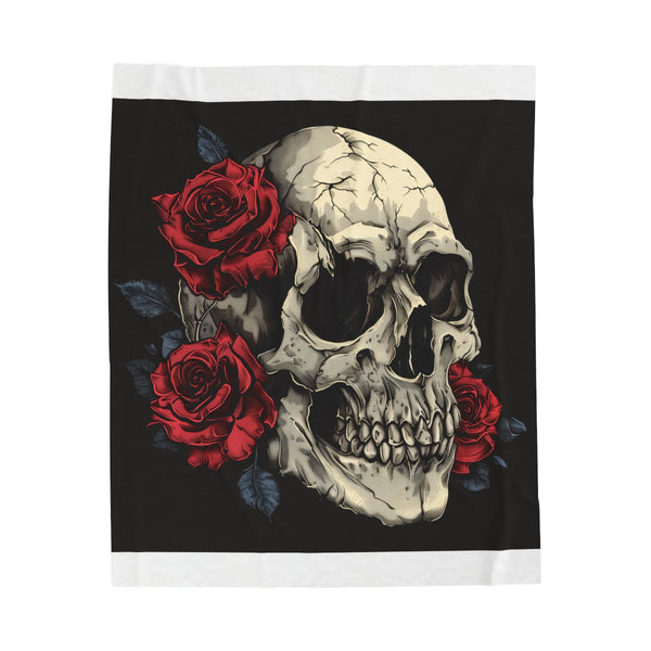 "Gothic Skull & Roses Blanket"