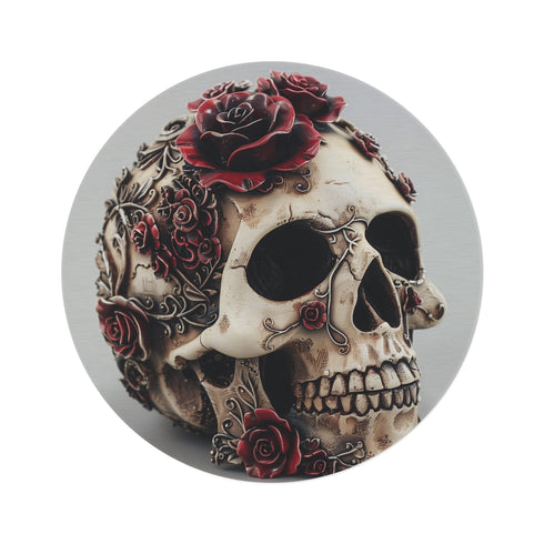 "Gothic Skull & Roses Rug: Intriguing Decor Statement"