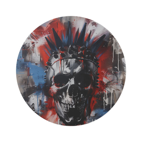 "Gothic Skull Round Rug: Rock Your Space!"