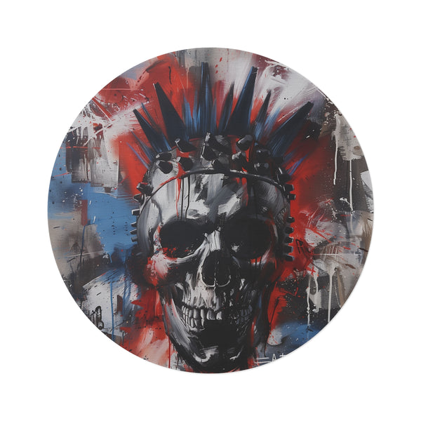 "Gothic Skull Round Rug: Rock Your Space!"