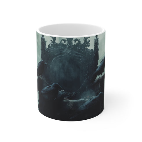 Gothic Throne Raven Coffee Mug