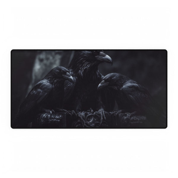 Gothic Throne with Ravens ā XXL Gaming Desk Mat ā Full Top-Down Artwork View