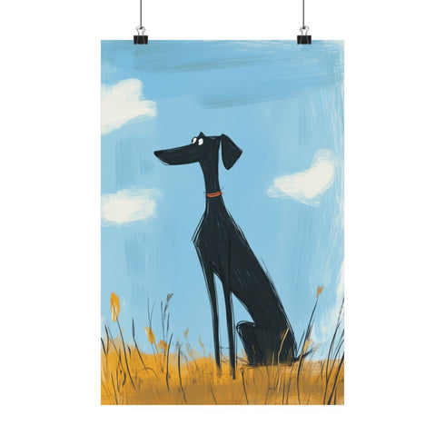 "Graceful Whippet Under Blue Skies"