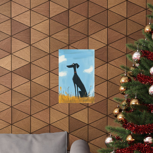 Graceful Whippet Under Blue Skies Matte Paper Poster 12" x 18"