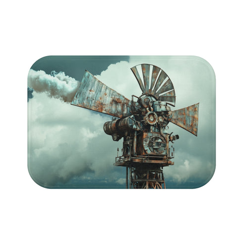 "Gravity-Generating Bath Mat with Windmill"