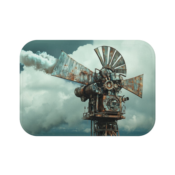 "Gravity-Generating Bath Mat with Windmill"