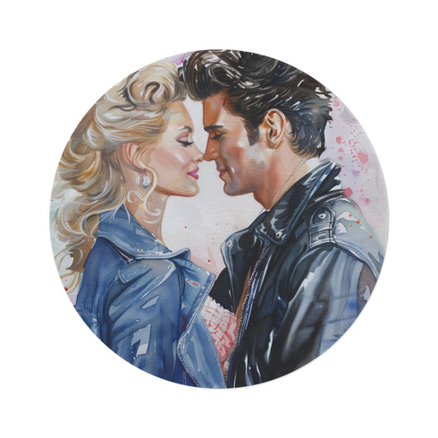 "Grease Watercolor Round Rug: Sandy & Danny Dance Floor"