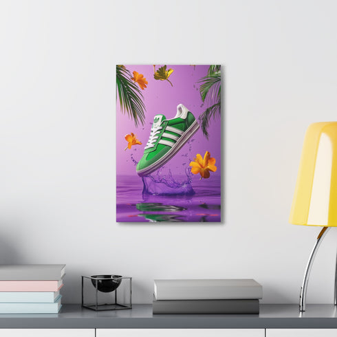 Green Adidas Samba Low Sneaker Canvas Art Print Wall Decor