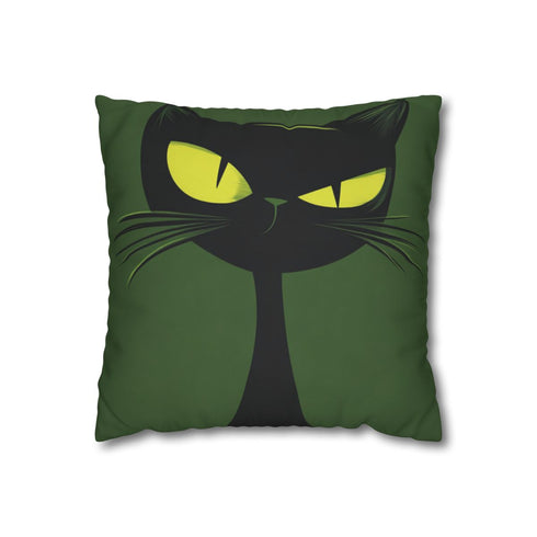 "Green Cat Eyes Cartoon Pillowcase"