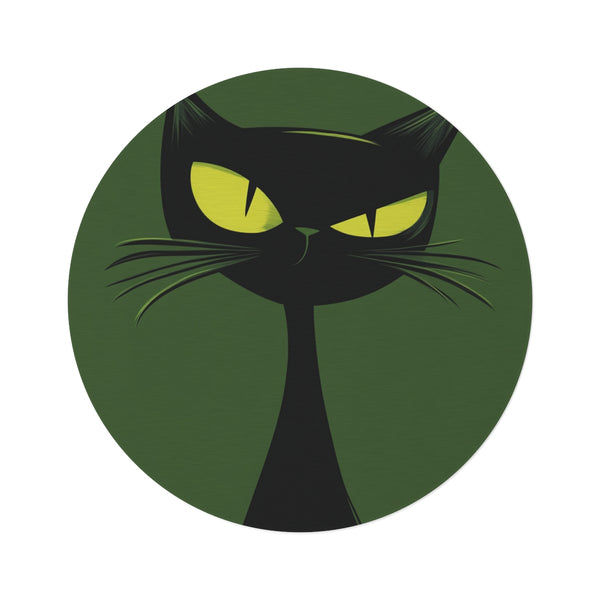 "Green Cat Eyes Cartoon Rug"