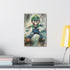Vibrant Luigi canvas print with green-eyed hero from Mushroom Kingdom.