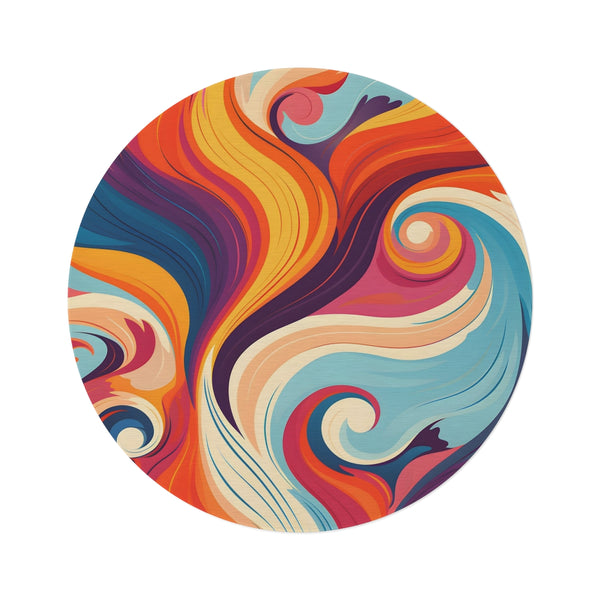 "Groovy Marine Texture Round Rug"