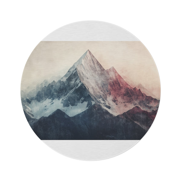 "Grunge Mountain Abstract Round Rug"