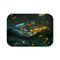 "Grungy Cyborg Hand Fireflies Bath Mat"