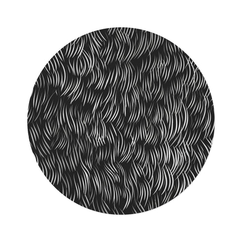 "Handcrafted Calligraphy Round Rug: Textura"