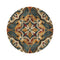 "Handcrafted Tile-Inspired Round Rug"