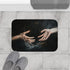 Hands Reaching Out from a Dark Void Representing Th — 61×43 Memory Foam Bath Mat — Modern Bathroom Floor Lifestyle View