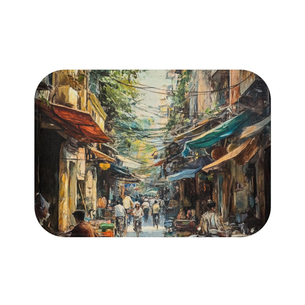 "Hanoi Busy Vietnam Painting Bath Mat"
