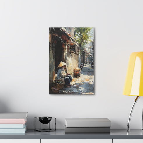 Vibrant canvas print of Hanoi's historical streets - Top Spring decor.