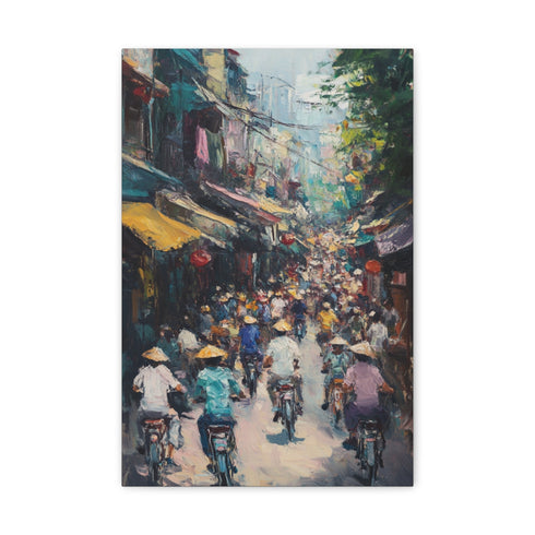 "Hanoi Streets Bustling with Life"