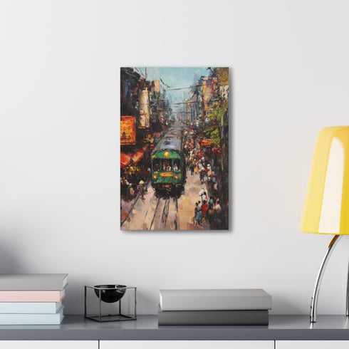 Hanoi Train Street Canvas Art Urban Vietnam Scene Indoor Hanging
