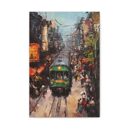 "Hanoi Train Street Bustling Vietnam"