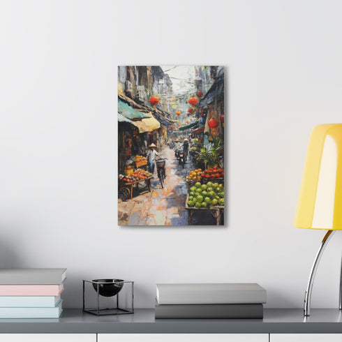 Vibrant Hanoi Vietnam cityscape canvas print for home decor.