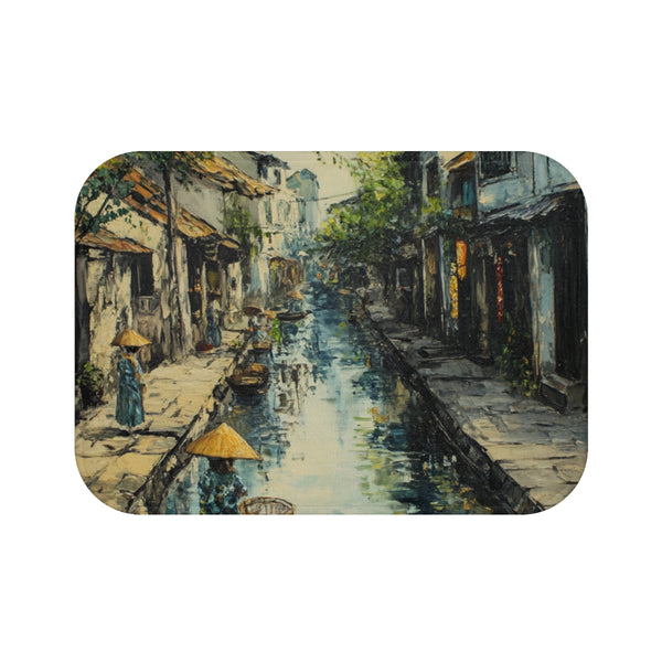 "Hanoi Vietnam Painting Bath Mat: Cultural Elegance"