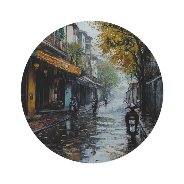 "Hanoi Vietnam Round Rug Masterpiece"