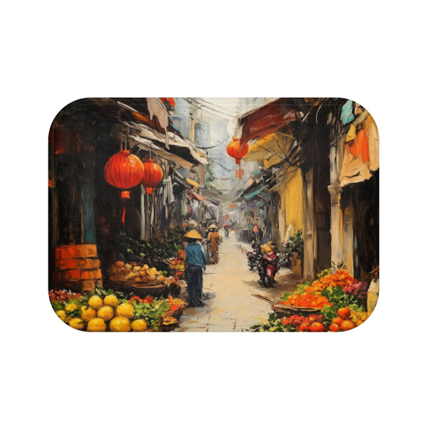 "Hanoi Watercolor Bath Mat"