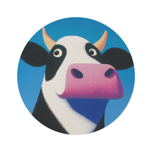 "Happy Cow Round Rug"