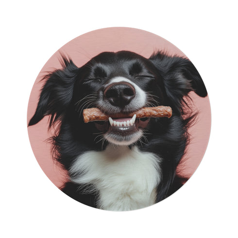 "Happy Pup Round Rug"