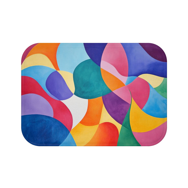 "Happy Vibes" Abstract Bath Mat