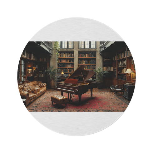 "Harmonious Piano Round Rug"