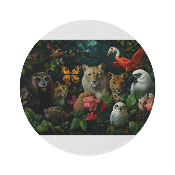 "Harmonious Wildlife Circle Rug"