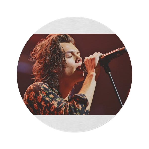 "Harry Styles Inspired Round Rug: Chic and Stylish Décor Piece"