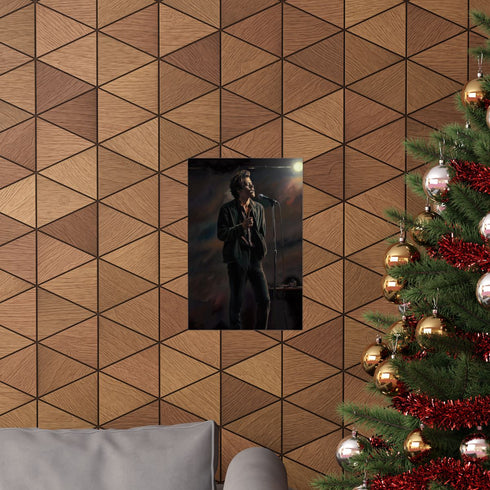 Harry Styles concert poster showcasing vibrant colors and energetic performance art.