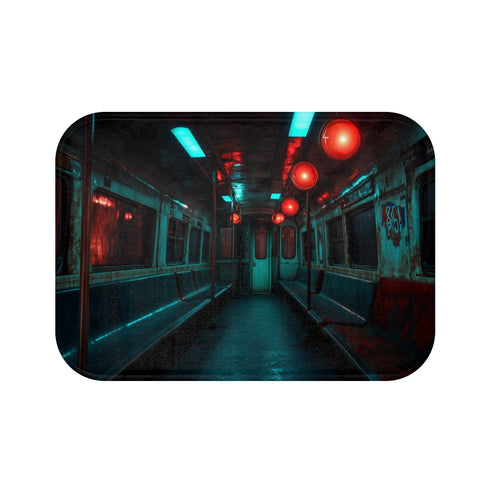 "Haunted Subway Floating Lights Bathmat"